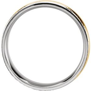 14K White/Yellow/White 6 mm Design-Engraved Band Size 12 - BN & CO JEWELRY