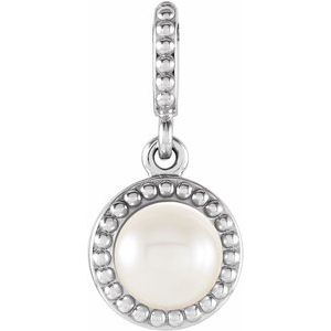 14K White Freshwater Cultured Pearl Pendant - BN & CO JEWELRY