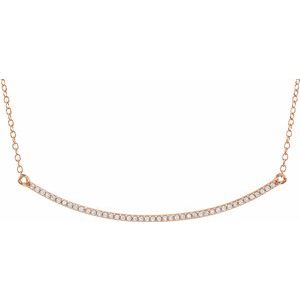 14K Rose 1/6 CTW Natural Diamond Bar 16-18" Necklace - BN & CO JEWELRY