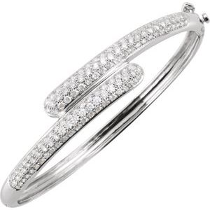 14K White 3 CTW Diamond Bangle Bracelet - BN & CO JEWELRY