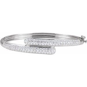 14K White 3 CTW Diamond Bangle Bracelet - BN & CO JEWELRY