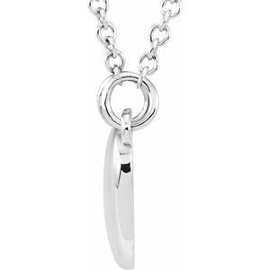 14K White Heart 18" Necklace - BN & CO JEWELRY