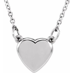 14K White Heart 18" Necklace - BN & CO JEWELRY