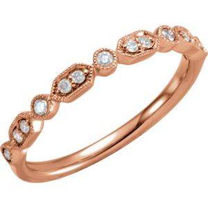 14K Rose 1/8 CTW Natural Diamond Stackable Ring - BN & CO JEWELRY