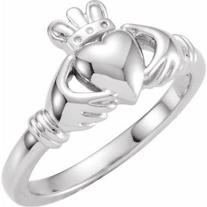 10K White Claddagh Ring - BN & CO JEWELRY