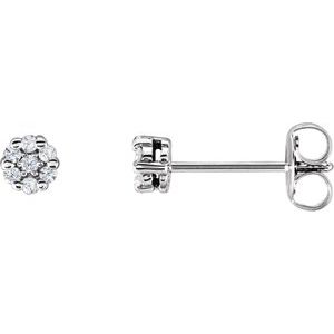 14K White 1/10 CTW Natural Diamond Earrings - BN & CO JEWELRY