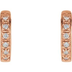 14K Rose 1/10 CTW Natural Diamond Huggie Earrings - BN & CO JEWELRY