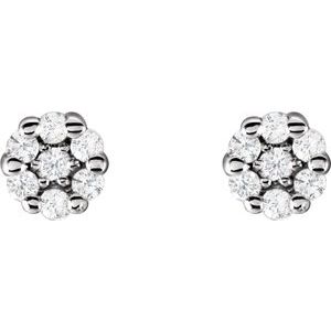 14K White 1/10 CTW Natural Diamond Earrings - BN & CO JEWELRY