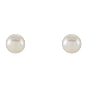 14K Yellow Cultured White Freshwater Pearl Earrings - BN & CO JEWELRY