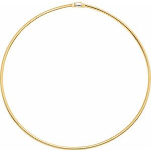 14K Yellow/White 3 mm Two-Tone Reversible Omega 18" Chain - BN & CO JEWELRY