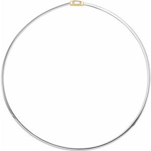 14K Yellow/White 3 mm Two-Tone Reversible Omega 18" Chain - BN & CO JEWELRY