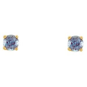 14K Yellow Imitation Alexandrite Youth Earrings - BN & CO JEWELRY