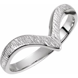 14K White Grooved "V" Ring - BN & CO JEWELRY