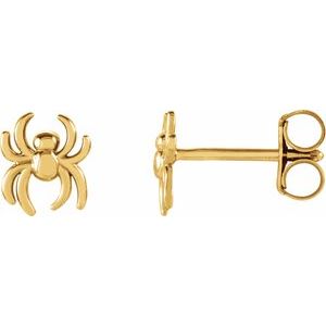 14K Yellow 6.3x5.6 mm Spider Earrings - BN & CO JEWELRY