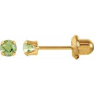 14K Yellow Imitation Peridot InvernessÂ® Piercing Earrings - BN & CO JEWELRY