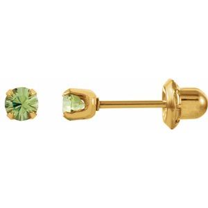 24K Gold-Plated Stainless Steel Imitation Peridot InvernessÂ® Piercing Earrings - BN & CO JEWELRY