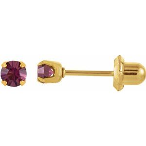 24K Gold-Plated Stainless Steel Imitation Amethyst InvernessÂ® Piercing Earrings - BN & CO JEWELRY