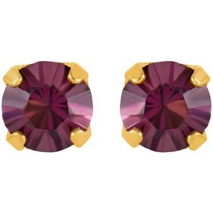 24K Gold-Plated Stainless Steel Imitation Amethyst InvernessÂ® Piercing Earrings - BN & CO JEWELRY