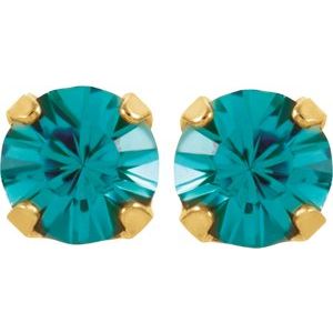 24K Gold-Plated Stainless Steel Imitation Blue Zircon InvernessÂ® Piercing Earrings - BN & CO JEWELRY
