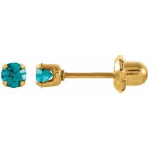 24K Gold-Plated Stainless Steel Imitation Blue Zircon InvernessÂ® Piercing Earrings - BN & CO JEWELRY