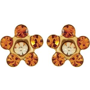 14K Yellow Imitation Yellow Crystal Birthstone Piercing Earrings - BN & CO JEWELRY