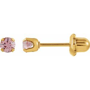 24K Gold-Plated Stainless Steel Imitation Alexandrite InvernessÂ® Piercing Earrings - BN & CO JEWELRY