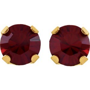 14K Yellow Imitation Mozambique Garnet InvernessÂ® Piercing Earrings - BN & CO JEWELRY