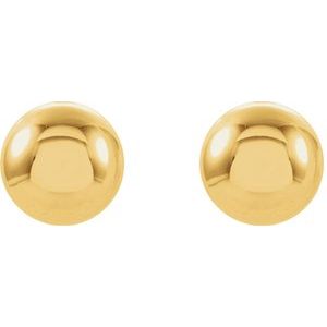 14K Yellow 4 mm Ball Stud Piercing Earrings - BN & CO JEWELRY