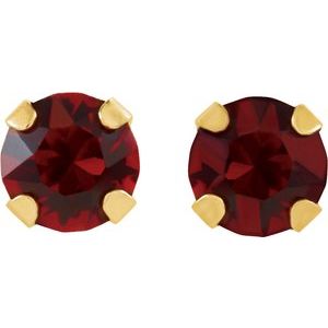 14K Yellow Imitation Ruby InvernessÂ® Piercing Earrings - BN & CO JEWELRY