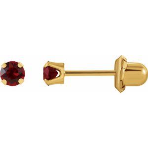 14K Yellow Imitation Ruby InvernessÂ® Piercing Earrings - BN & CO JEWELRY
