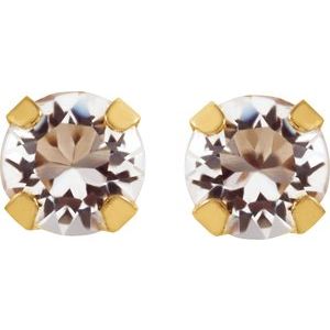 14K Yellow Imitation Sapphire InvernessÂ® Piercing Earrings - BN & CO JEWELRY