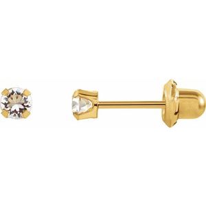 14K Yellow Imitation Sapphire InvernessÂ® Piercing Earrings - BN & CO JEWELRY
