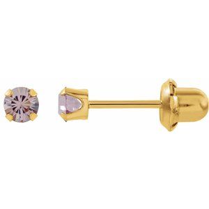 14K Yellow Imitation Alexandrite InvernessÂ® Piercing Earrings - BN & CO JEWELRY