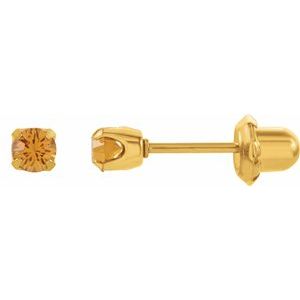 24K Gold-Plated Stainless Steel Imitation Citrine InvernessÂ® Piercing Earrings - BN & CO JEWELRY
