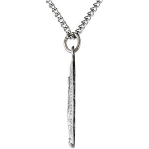 Sterling Silver 19x13.5 mm Oval Miraculous Medal 18" Necklace - BN & CO JEWELRY