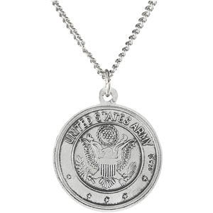 Sterling Silver 18 mm Reversible St. Christopher/U.S. Army Medal Necklace - BN & CO JEWELRY