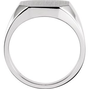 14K White 22x20 mm Octagon Signet Ring - BN & CO JEWELRY