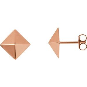 14K Rose Pyramid Earrings - BN & CO JEWELRY