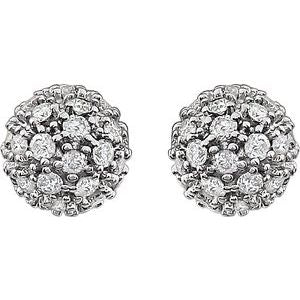 14K White 1/2 CTW Natural Diamond Cluster Earrings - BN & CO JEWELRY