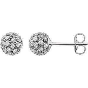 14K White 1/2 CTW Natural Diamond Cluster Earrings - BN & CO JEWELRY