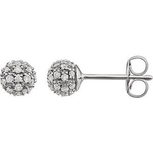 14K White 1/4 CTW Natural Diamond Cluster Earrings - BN & CO JEWELRY