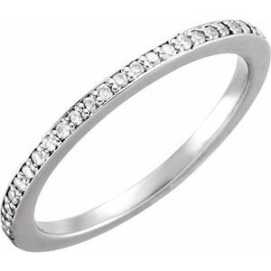 14K White 1/8 CTW Natural Diamond Matching Band - BN & CO JEWELRY
