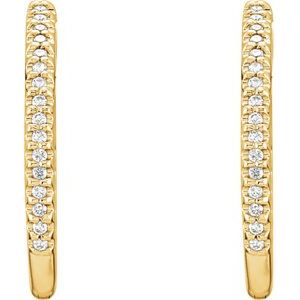 14K Yellow 26.7 mm 3/4 CTW Natural Diamond Inside-Outside Hoop Earrings - BN & CO JEWELRY