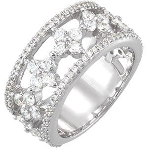 14K White 1 1/2 CTW Natural Diamond Anniversary Band - BN & CO JEWELRY