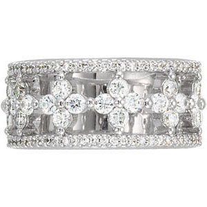 14K White 1 1/2 CTW Natural Diamond Anniversary Band - BN & CO JEWELRY