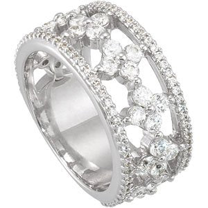 14K White 1 1/2 CTW Natural Diamond Anniversary Band - BN & CO JEWELRY