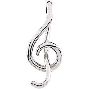 14K White Treble Clef Pendant - BN & CO JEWELRY