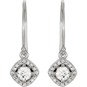 14K White 5/8 CTW Natural Diamond Earrings - BN & CO JEWELRY