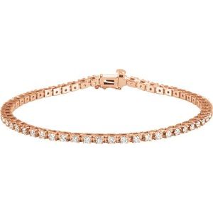 14K Rose 2 1/4 CTW Natural Diamond Line 7 1/4" Bracelet - BN & CO JEWELRY