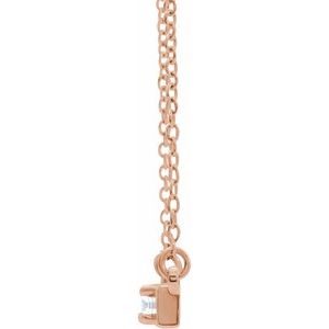 14K Rose 1/10 CTW Natural Diamond Bar 17.5" Necklace - BN & CO JEWELRY